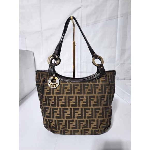 Authentic FENDI Zucca Small Chef Shopping Tote Bag Tobacco Moro Brown - Picture 14 of 14